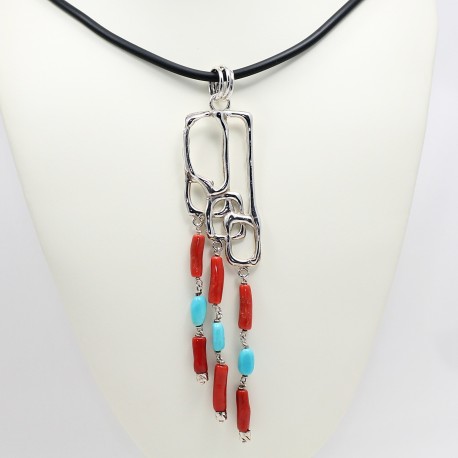 Coral Pendent with pearl