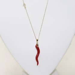 coral horn pendant
