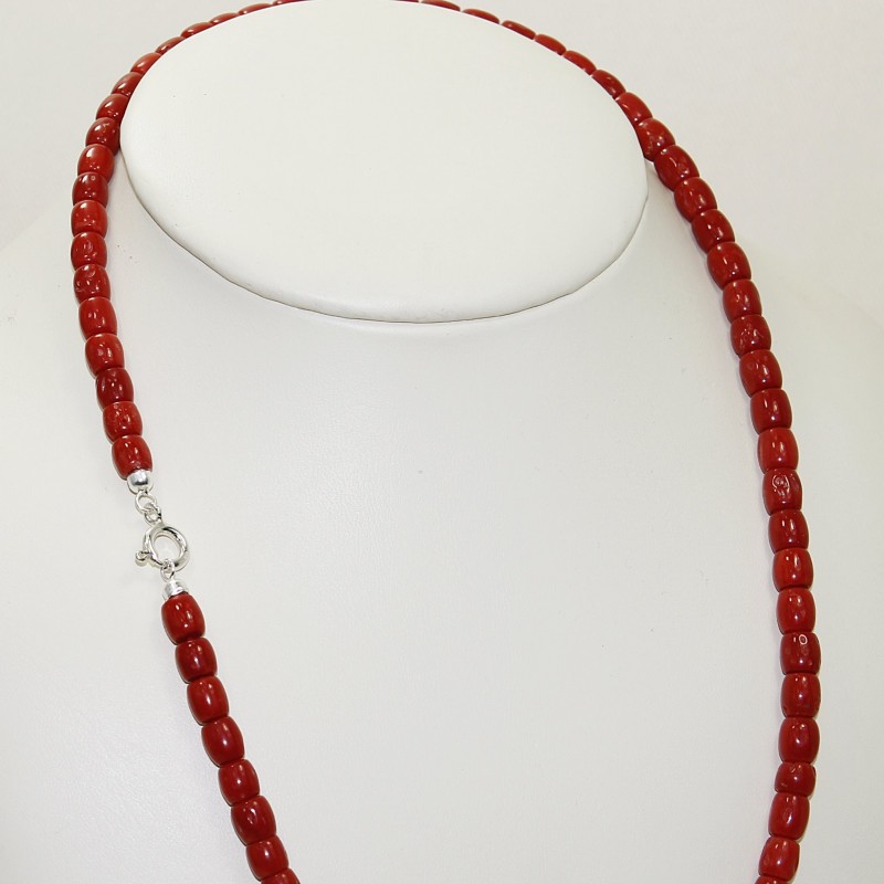 coral barrel necklace