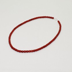 coral barrel necklace
