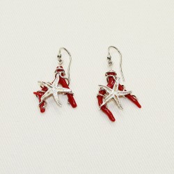 coral branch earrings